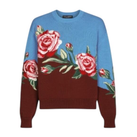 Dolce & Gabbana Cotton Sweater with Handmade Floral Embroidery size S - Picture 15 of 15